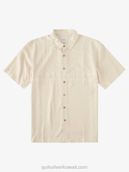 قميص Waterman tahiti palms الفاخر المقاوم للتجاعيد Quiksilver رجال 6800869 أرز بني