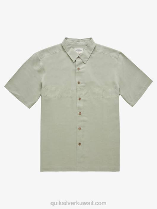 قميص Waterman tahiti palms الفاخر المقاوم للتجاعيد Quiksilver رجال 6800871 شاي