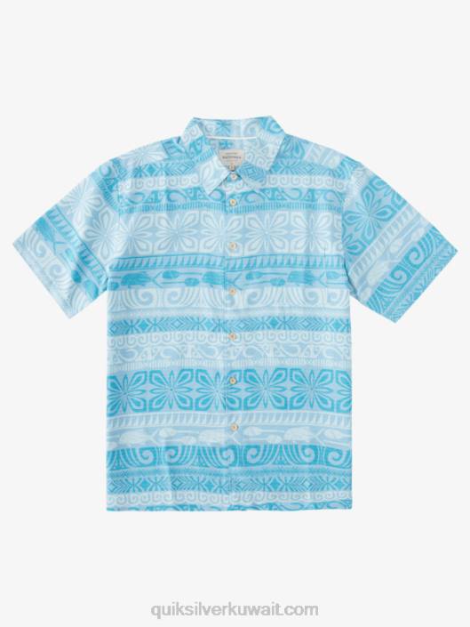 Waterman tapa اليوم قميص قصير الأكمام Quiksilver رجال 6800963 الغسق الأزرق تابا اليوم