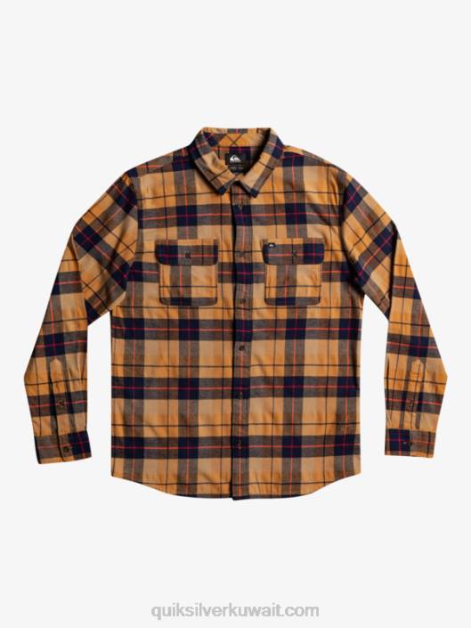قميص طويل الأكمام مرن من kinsale Quiksilver رجال 68001506 kinsale السكر البني