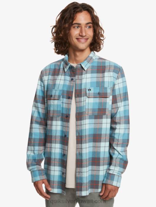 قميص طويل الأكمام مرن من kinsale Quiksilver رجال 68001507 أكوا كينسالي مثلج