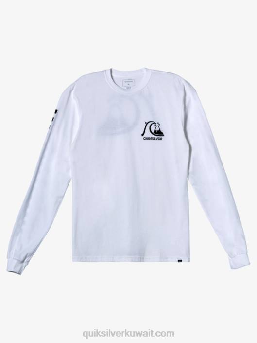 الأصلي ls t-shirt Quiksilver رجال 68001001 أبيض