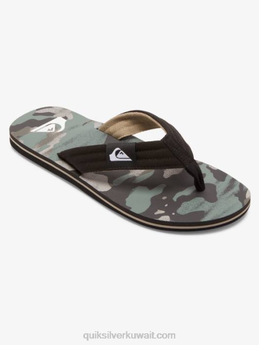 الصنادل molokai الاستلقاء Quiksilver رجال 6800491 أسود / أخضر