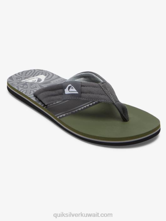 الصنادل molokai الاستلقاء Quiksilver رجال 6800499 أسود / أخضر / رمادي