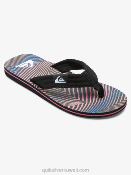 الصنادل molokai الاستلقاء Quiksilver رجال 6800502 أسود / برتقالي / رمادي