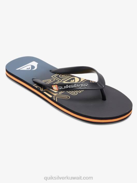 molokai wordblock flip-flops Quiksilver رجال 68001136 برتقالة سوداء