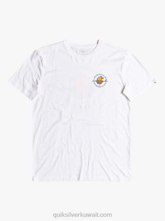طريق outta - تي شيرت Quiksilver رجال 68001819 أبيض