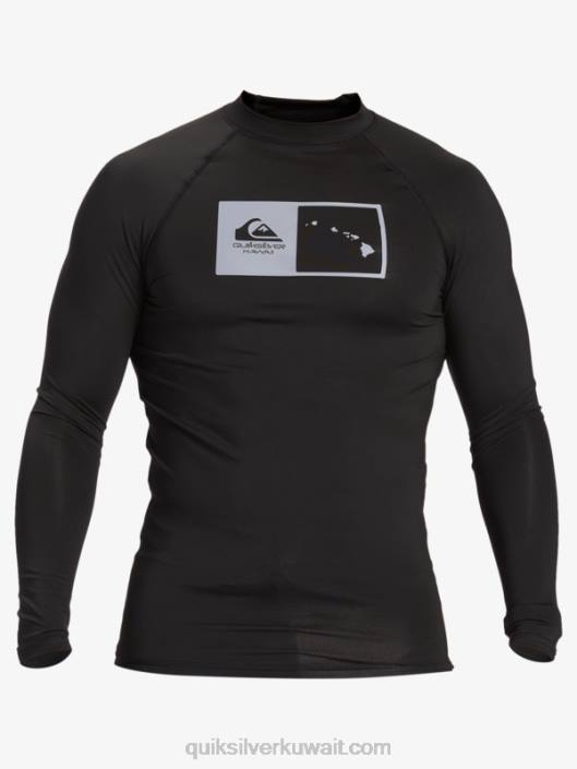 هاواي دبل أسفل upf 50 كم طويل تصفح المحملة Quiksilver رجال 68001105 أسود