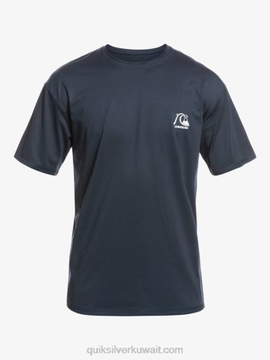 تي شيرت هيذر هيذر قصير الأكمام upf 50 لركوب الأمواج Quiksilver رجال 68001129 منتصف الليل هيذر البحرية