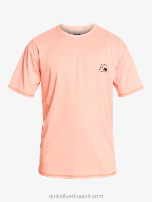 تي شيرت هيذر هيذر قصير الأكمام upf 50 لركوب الأمواج Quiksilver رجال 68001130 هيذر السلمون الطازج