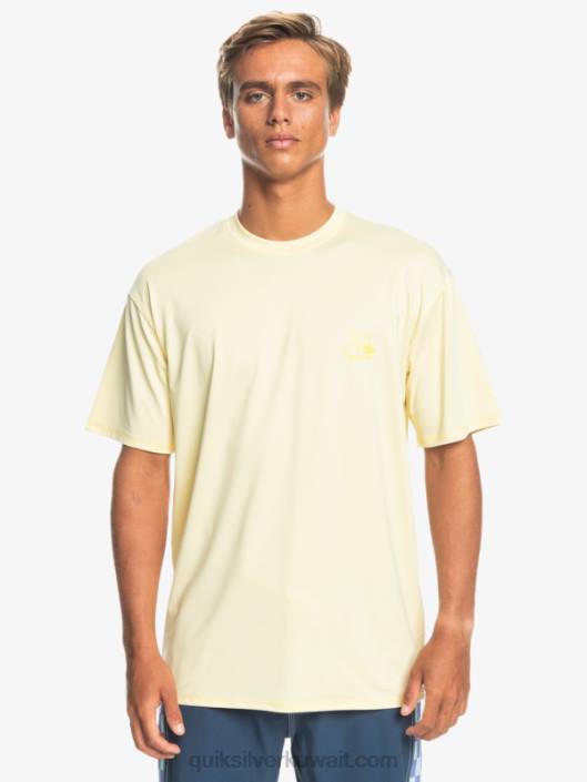 تي شيرت هيذر هيذر قصير الأكمام upf 50 لركوب الأمواج Quiksilver رجال 68001131 هيذر الموز الشاحب