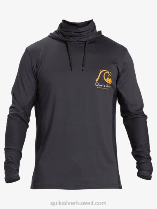تي شيرت ووترمان صياد مقنع upf 50 بأكمام طويلة Quiksilver رجال 6800830 أسود