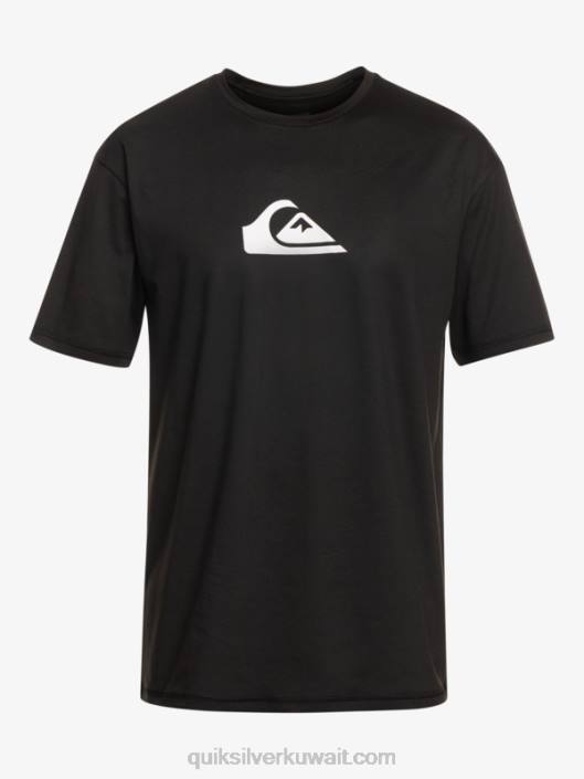 الصلبة خط قصير الأكمام upf 50 تصفح المحملة Quiksilver رجال 6800882 أسود