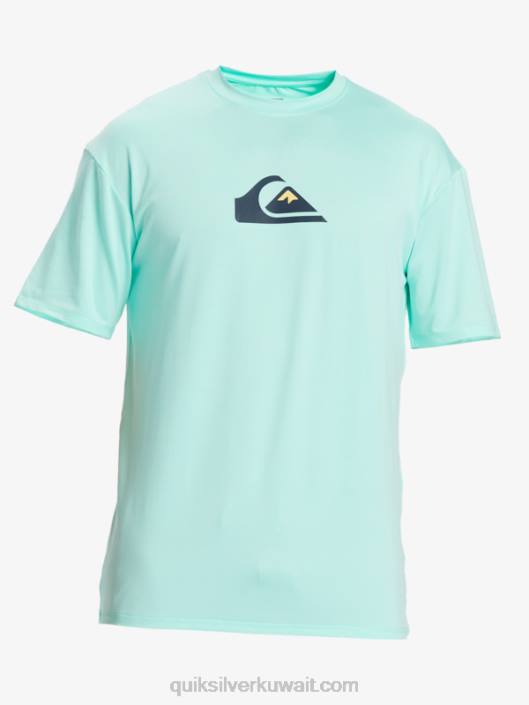 الصلبة خط قصير الأكمام upf 50 تصفح المحملة Quiksilver رجال 6800886 زجاج الشاطئ