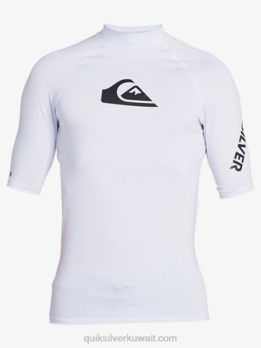 جميع الأوقات قصيرة الأكمام upf 50 rashguard Quiksilver رجال 68001262 أبيض