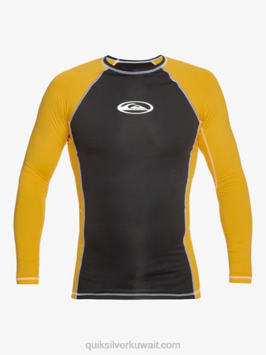 حماية طويلة الأكمام upf 50 rashguard من زحل Quiksilver رجال 6800652 صفار أصفر